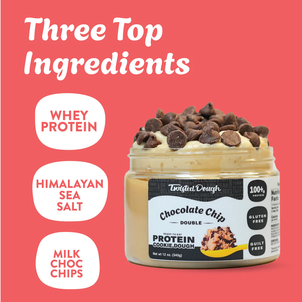 2 Pack-Double Chocolate Chip Protein Cookie Dough - Image 3