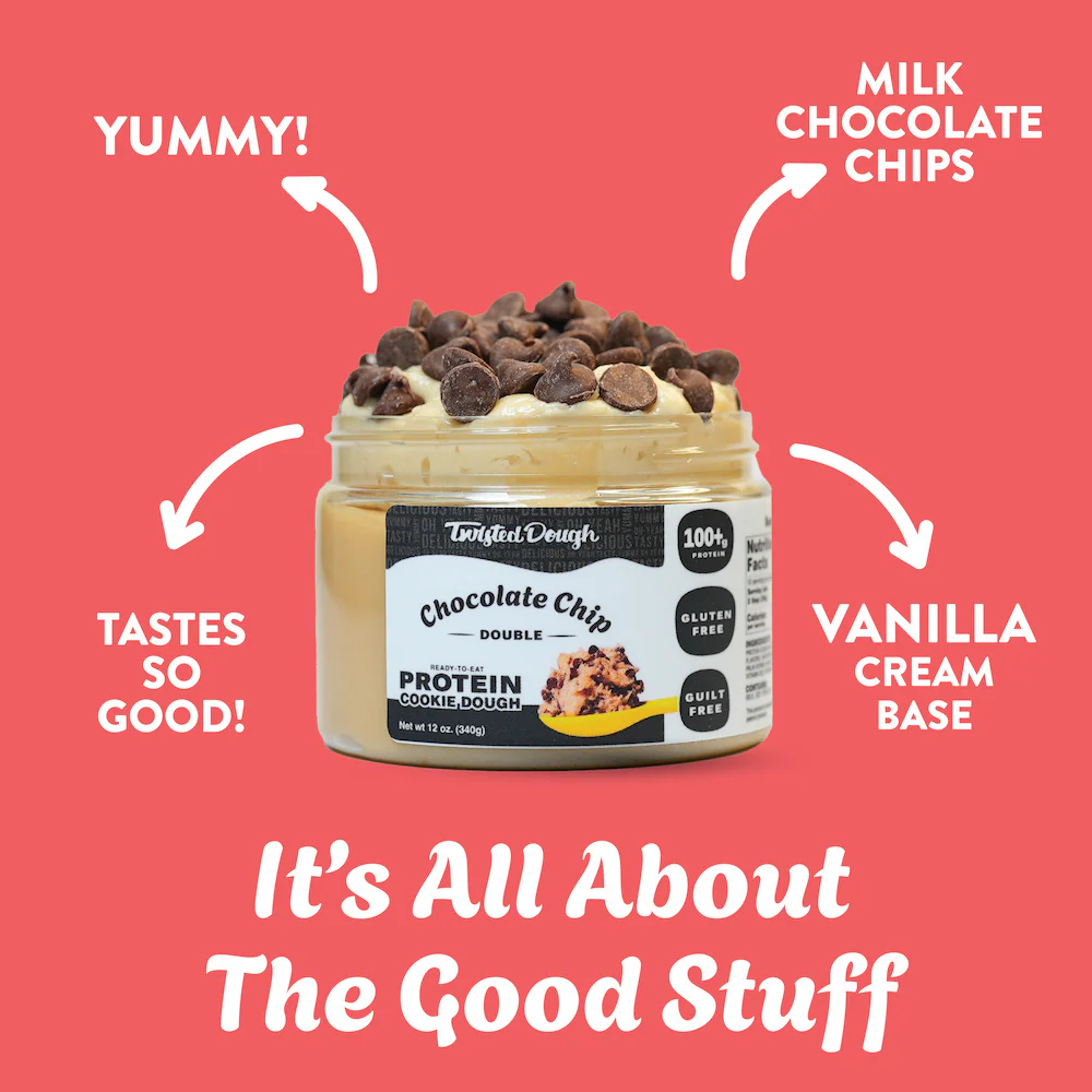 2 Pack-Double Chocolate Chip Protein Cookie Dough - Image 4